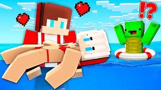 What Dragged JJ GIRL into The Sea ? How JJ and Mikey Save HER? - in Minecraft (Maizen)