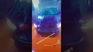 Cleaning the car 