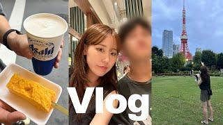 [Vlog] 도쿄여행 Ep.3/ 시바공원 도쿄타워 포토스팟 발견️/ 아부라소바(뷔,제니맛집)/ 츠키지시장/ 긴자쇼핑/ 커플브이로그