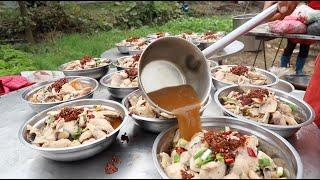 Country chef's big banquet, 380 table of ten meat and eight vegetarian four soups