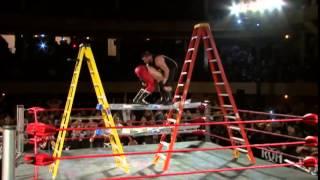 Kevin Steen (Kevin Owens) Package Piledrives El Generico (Sami Zayn) in a ladder