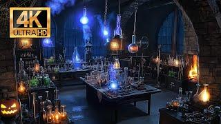 Halloween  Mad Scientist Laboratory ‍ Rainy Cozy Ambience 2024