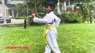 Azlan’s Taekwondo Poomsae 1 practice session | Taekwondo | azlan and azman show 