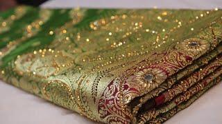 ARNG-2691 “The Henna Green” Vol 2 Premium Banarasi Bridal Saree||Silk||Acrylic Stones||Golden Zari