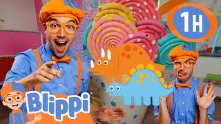 Blippi Eats A Dinosaur | 1 Hour of Dinosaur Fun!  | Moonbug Kids - Fun Stories and Colors