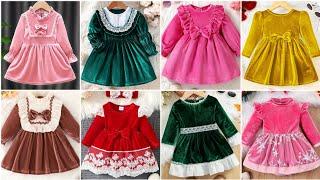 Winter Special Velvet Frock Design 2024 For Baby Girl/winter dress for baby/Velvet baby frock design