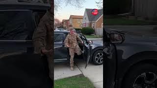 Soldier surprises parents with police escort homecoming #shorts