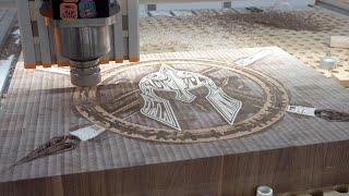 Spartan cutting board. Eleftheria i Thanatos. CNC inlay cutting board. BroinwooD