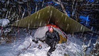 Winter Snowstorm Camping - Heavy Snow - Calm before the Storm