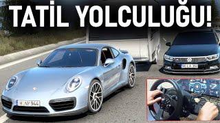 PORSCHE VE PASSAT İLE TATİL YOLCULUĞU! - PATRONUN KARAVANLARINI GÖTÜRÜYORUZ - ETS 2 Mod T300RS GT