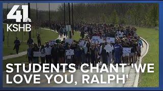 Students at Staley High School lead emotional chant for classmate Ralph Yarl