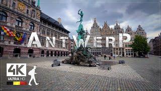 Walking in Antwerp: The Diamond City of Belgium - Slow TV 4K