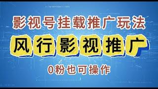 【完整教程】影视号挂载推广玩法，风行影视推广，0粉也可操作适合新手 | 老高项目网