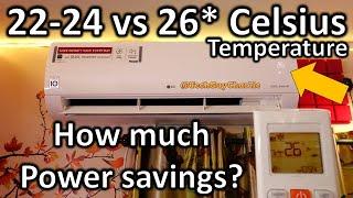 Inverter AC kWh consumption at 22 - 24 vs 26*C temperature (how much energy will you save)