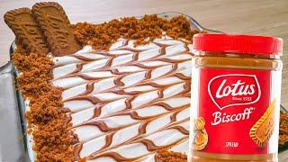 No-Bake Lotus Biscoff Lasagne Recipe for Beginners (Lotus Biscoff Speculoos Biscuit Dessert)