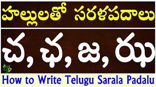 Hallulatho Sarala Padalu with Ca Cha Ja Jha padalu | Telugu varnamala #saralapadalu | Telugu words