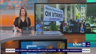 Hotel workers walk off job, begin open-ended strike at Hilton Hawaiian Village