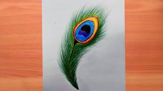 How to draw beautiful peacock feathers with color pencil || Muskan drawing & art ||