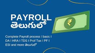 Complete Payroll process I basic I DA I HRA I TDS I Prof Tax I PF I ESI and more తెలుగులో