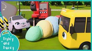  The Giant Ice Cream  | Go Buster & Digley and Dazey | Construction Truck Cartoons