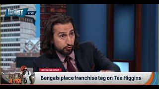 FIRST THINGS FIRST | Nick Wright STUNNED, Cincinnati Bengals Franchise Tag Tee Higgins | NFL