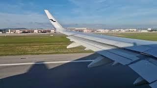 Finnair Airbus A321 takeoff from Faro FAO/LPFR