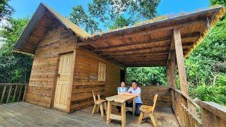 Make a table and chairs for the kitchen to sit and eat, Wife harvest corn