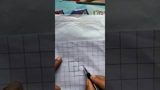 Cube 3d illusion drawing #trending #viral #video #ytshorts