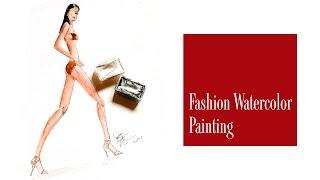 How to Paint a Fashion Illustration with Watercolors A Model in a Swimsuit