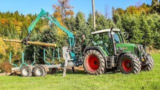 Fendt 412 Vario + Pfanzelt Rückewagen | Das Dieselross allein im Wald | 2017 [DJI Phantom 4]