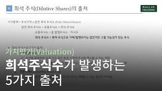 [가치평가(Valuation)] 희석주식수가 발생하는 5가지 출처