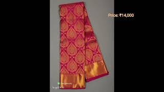 Pure kanchipuram handloom silk sarees with price, rani pink saree || contact: +91 79954 99590