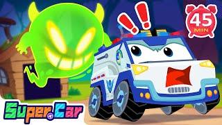 Police Car Adventures Compilation | The Search for the Big Monster! | Fun Kids Cartoons & Car Songs