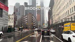 Rainy Brooklyn  4K - Driving Downtown - New York City USA. ZH Travellers