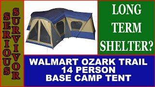 Ozark Trail - Walmart - 14 Person Base Camp Tent Set up & review. Long Term? Bug Out?