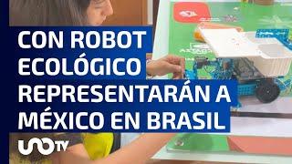 Niñas veracruzanas competirán en Brasil con robot ecológico