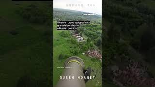 Ukrainian Drone Equipped With Grenade Launcher Hit Russian Position #warinukraine #drone