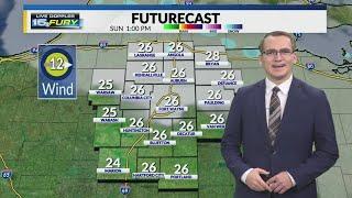 A slight snow chance Sunday afternoon