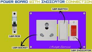 16A Power Board With Indicator Connection | Switch Board Wiring Connection