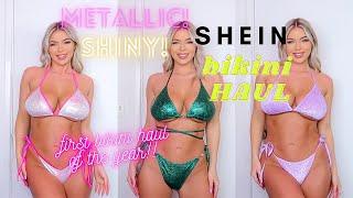 METALLIC BIKINI TRY ON HAUL 2023 | SHEIN