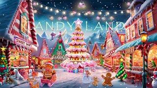 CHRISTMAS CANDY LAND AMBIENCE-GINGERBREAD MEN-SNOWFLAKES-SOFT SNOW STORM SOUNDS & CHRISTMAS PIANO