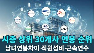 2024 시가총액 상위 30개사 연봉 순위