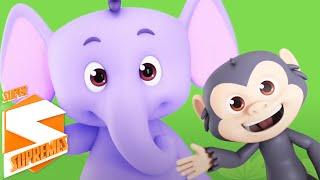 Caminhando na selva | Vídeos animados | Pré escola | Super Supremes Português | Canção infantil