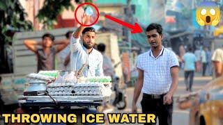 Throwing Ice Water Balloons at People Prank ! || MOUZ PRANK