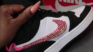 DIY VIDEO- I ADDED A HINT OF BLING TO MY DAUGHTER'S BACK TO NIKE SHOES