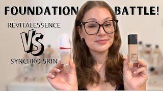 SHISEIDO FOUNDATION BATTLE || Revitalessence VS Synchro Skin // Which is better?