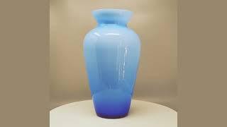 1960s Astonishing Blue Jackated Vase in Murano Glass. Made in Italy