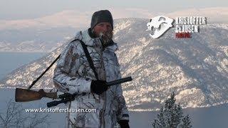 Kristoffer Clausen hunting and shooting red stag in winter