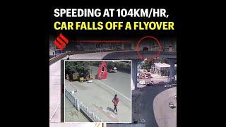 Speeding at 104km/hr, car falls  off a flyover in Hyderabad