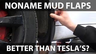 Model 3 mud flaps from Bilexperten vs Tesla's original